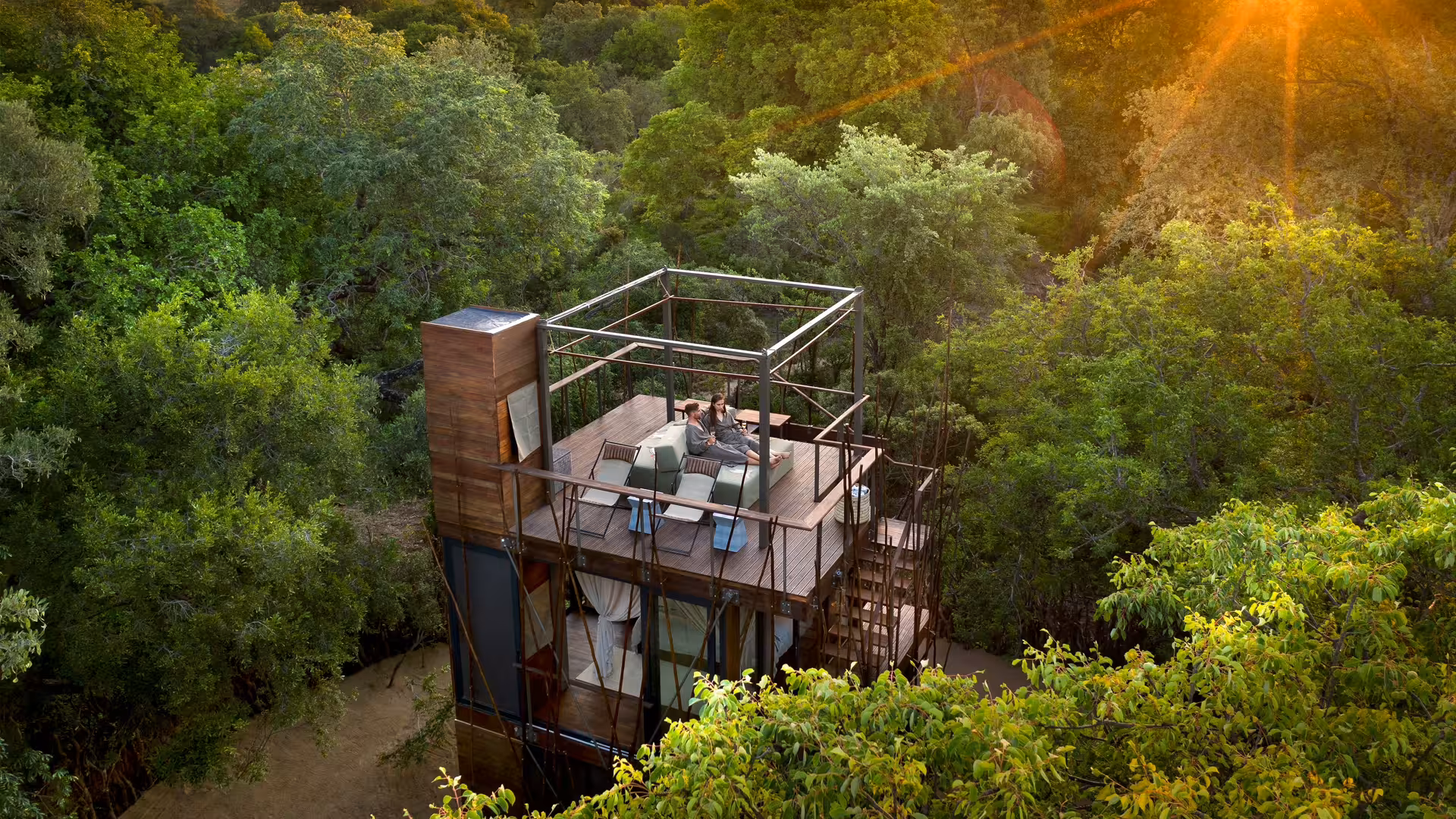 Ngala Treehouse at sunset, Greater Kruger National Park, South Africa