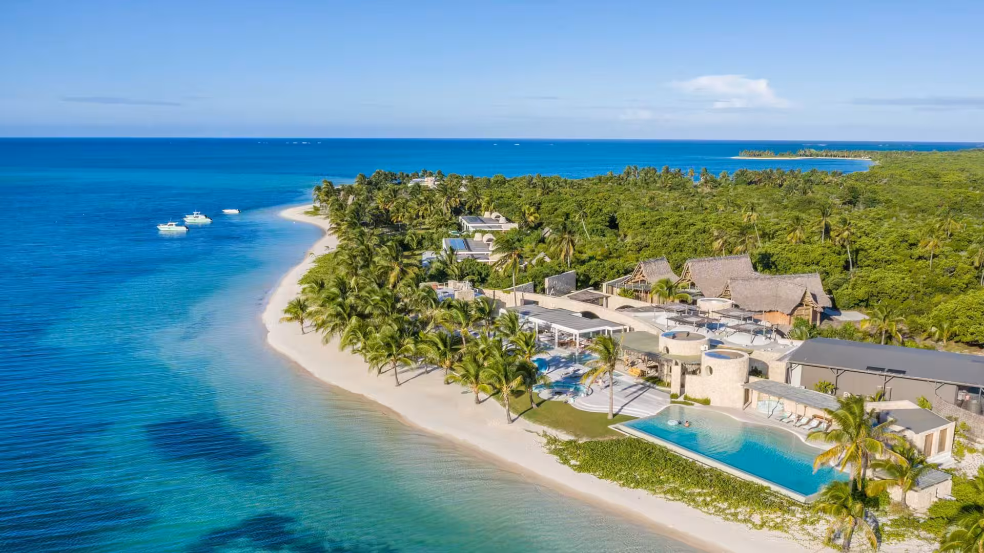 Aerial view of your own private island in the Indian Ocean, Miavana by Time+Tide, Madagascar