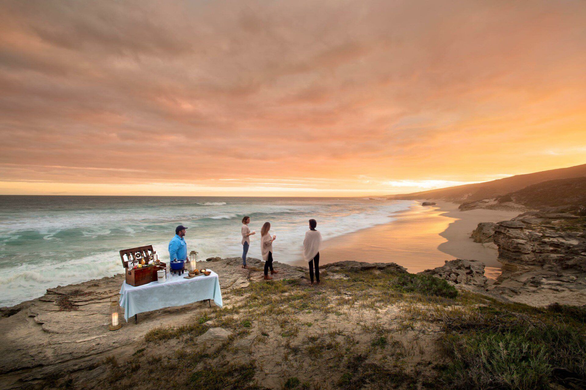 Sundowner gin bar at Lekkerwater Beach Lodge, De Hoop Nature reserve, Western Cape